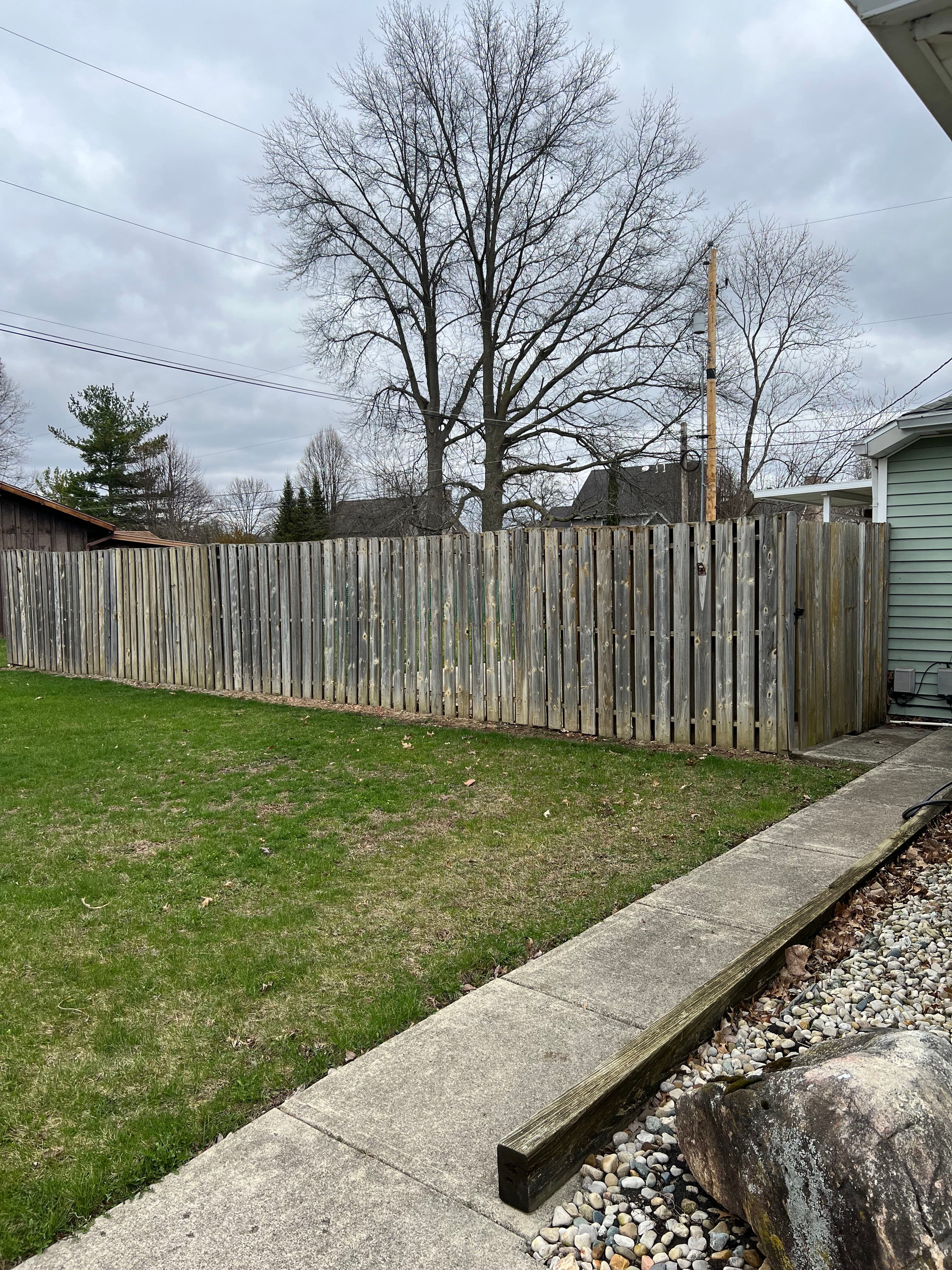 Project White Vinyl Privacy Fence Installation in Loral Oaks Lima image