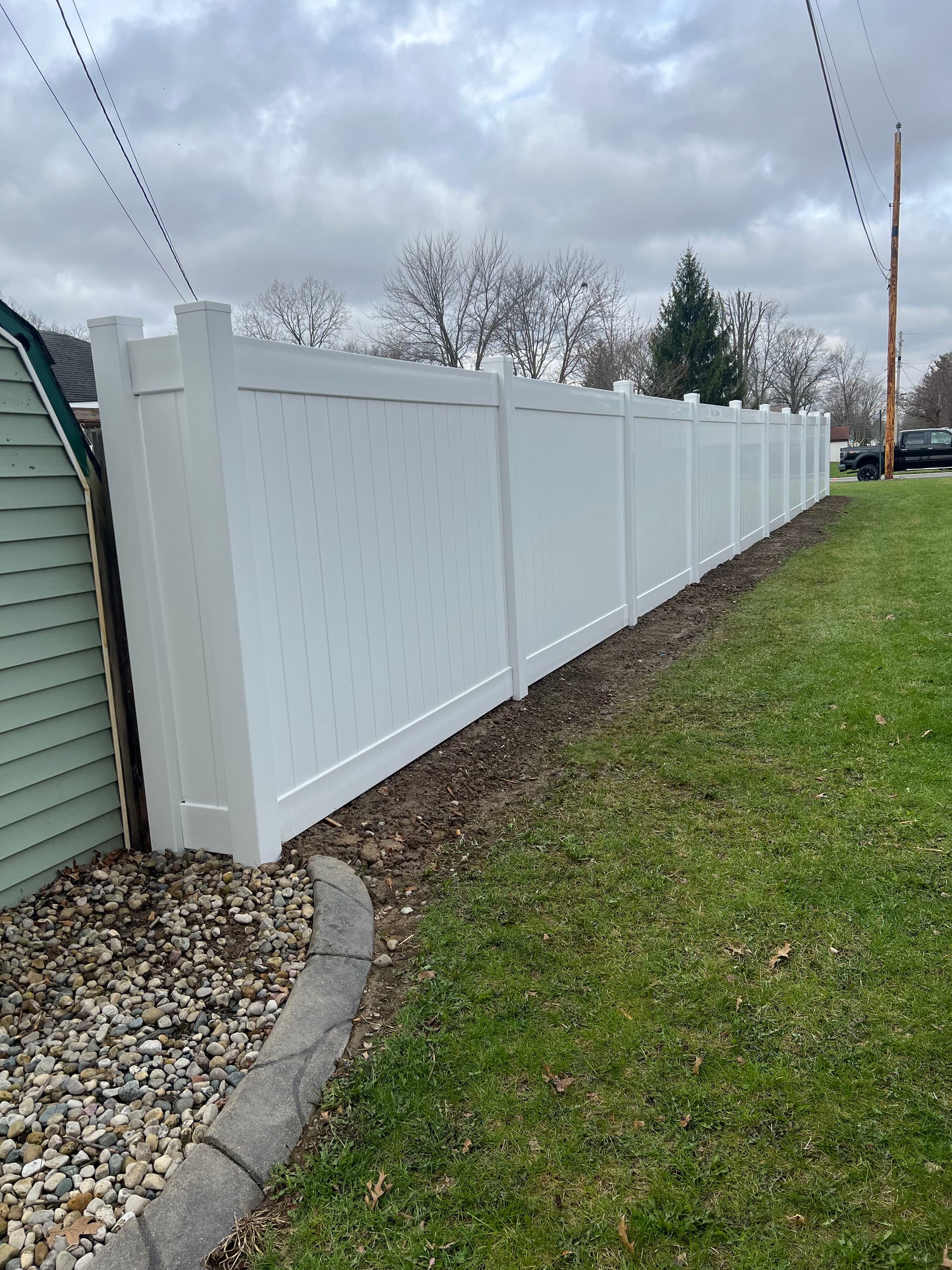 Gallery photos for White Vinyl Privacy Fence Installation in Loral Oaks Lima: Image #2