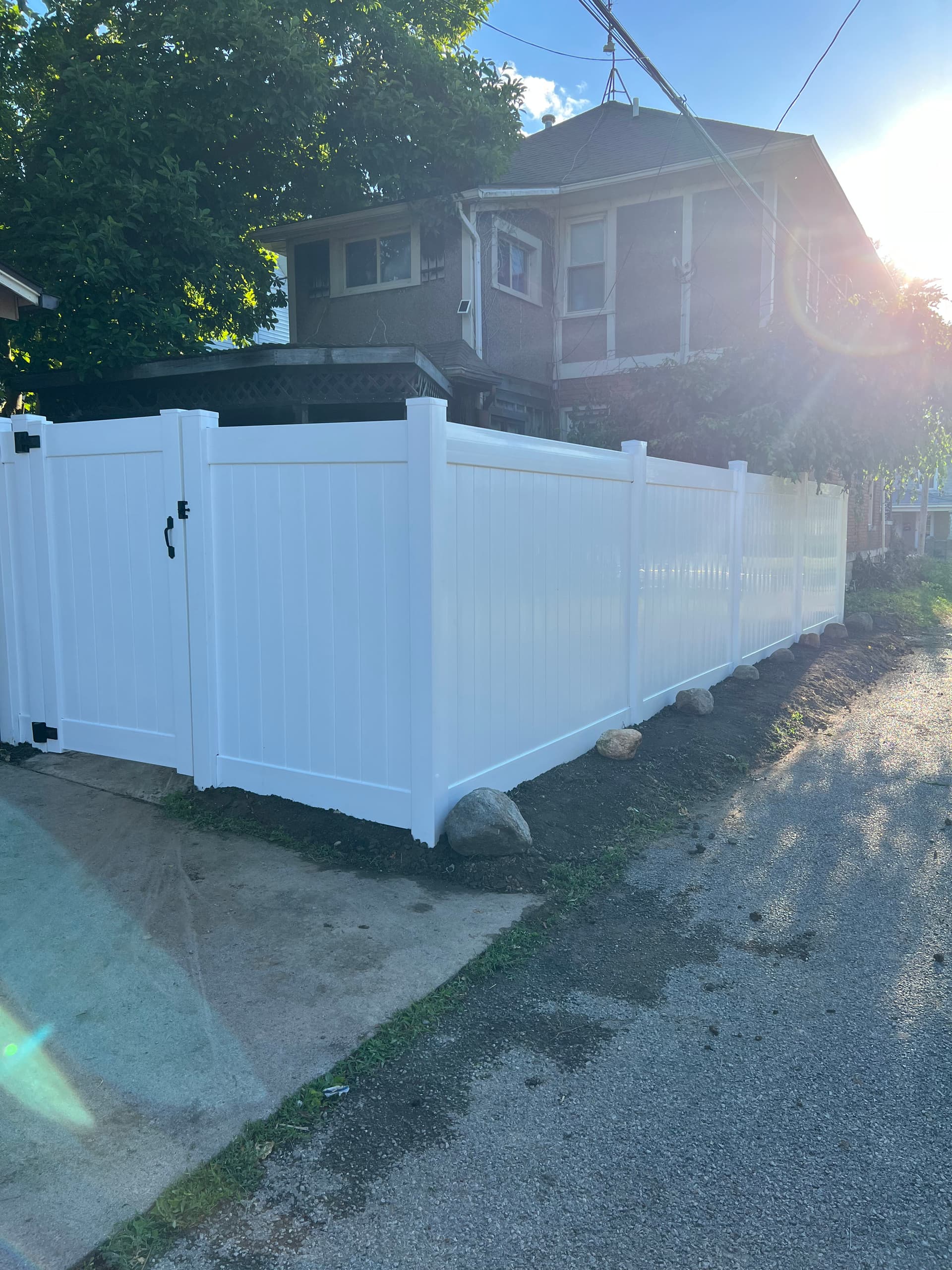 Gallery photos for Old Wood Fence Out, New Vinyl Privacy Fence In Van Wert: Image #2